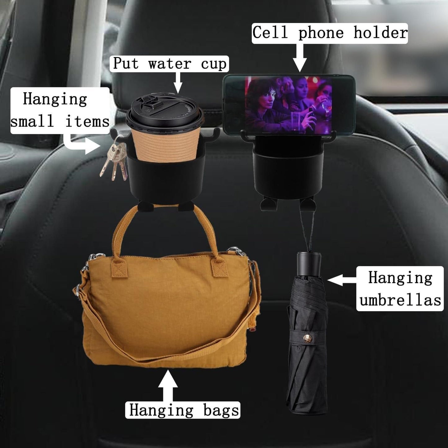 For Car Multifunctional Hanging Storage Cup & Mobile Holder