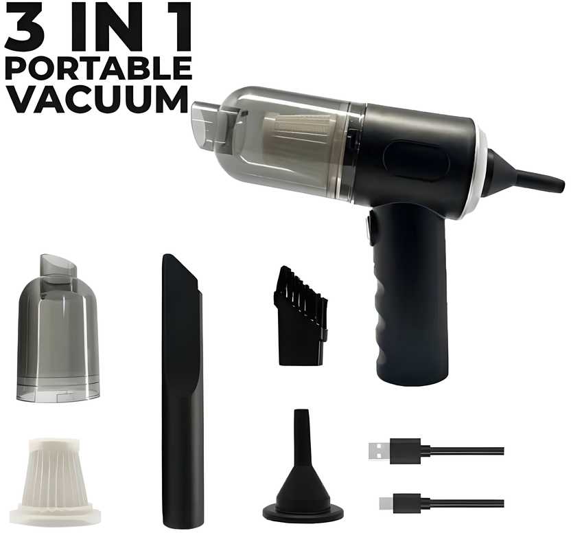 Wireless 3 in 1 Car Vacuum Cleaner | Vacuum Cleaner Dust Collection